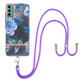 For Motorola Moto G60 / G40 Fusion Flowers Series TPU Phone Case with Lanyard(Blue Peony)