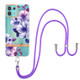 For Motorola Edge 20 Lite Flowers Series TPU Phone Case with Lanyard(Purple Begonia)