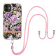 Flowers Series TPU Phone Case with Lanyard For iPhone 11(Purple Peony)