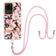For Samsung Galaxy S20 Ultra 5G Flowers Series TPU Phone Case with Lanyard(Pink Gardenia)