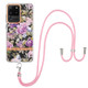 For Samsung Galaxy S20 Ultra 5G Flowers Series TPU Phone Case with Lanyard(Purple Peony)