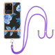 For Samsung Galaxy S20 Ultra 5G Flowers Series TPU Phone Case with Lanyard(Blue Peony)