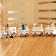 Christmas Dinner Table Decoration, Wooden Trains Children Kindergarten Christmas Decoration Ornaments Gifts (White)