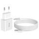 IVON AD-35 2 in 1 18W QC3.0 USB Port Travel Charger + 1m USB to Micro USB Data Cable Set, EU Plug(White)