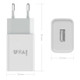 IVON AD-33 2 in 1 2.1A Single USB Port Travel Charger + 1m USB to USB-C / Type-C Data Cable Set, EU Plug(White)