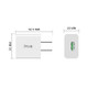 IVON AD-35 2 in 1 18W QC3.0 USB Port Travel Charger + 1m USB to USB-C / Type-C Data Cable Set, US Plug(White)