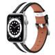 Color Matching Leather Watchband For Apple Watch Series 7 45mm / 6&SE&5&4 44mm / 3&2&1 42mm(Black White)