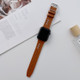 Genuine Leather Nylon Watchband For Apple Watch Series 7 41mm / 6&SE&5&4 40mm / 3&2&1 38mm(Brown)
