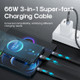 JOYROOM S-1260G5 3 in 1 USB to 8 Pin + USB-C / Type-C + Micro USB Fast Charging Cable, Cable Length: 1.2m(Black)