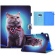 Sewing Pen Slot Leather Tablet Case For iPad 9.7 2018 & 2017(Bow Tie Cat)