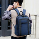 Men Business Laptop Back Shoulders Bag Waterproof Wear Backpack(Style 1 Blue)