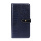 For Motorola Edge 30 Pro idewei Crocodile Texture Leather Phone Case(Dark Blue)