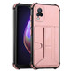 For vivo V21 Dream Holder Card Bag Shockproof Phone Case(Rose Gold)