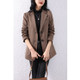 Fall Pure Color Woolen Blazer For Ladies (Color:Coffee Size:L)