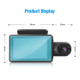 1296P DVR Dash Camera Front and Inside Dual Camera Car Dashcam 3 inch Gravity Sensing IPS Screen Driving Recorder with Night Vision 170-Degree Wide Angle G-Sensor Parking Monitor