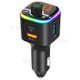 BC68 Car FM Transmitter QC3.0 PD USB Fast Charger Bluetooth Handsfree Kit with Colorful Atmosphere Lamp