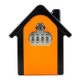 Hut Shape Password Lock Storage Box Security Box Wall Cabinet Safety Box, with 1 Key(Orange)