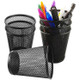 6PCS Size S Rustproof Mesh Pen Holders Pencil Holders Office Supplies Desk Organizer Makeup Brush Holders - Black