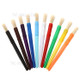 10pcs Round Tip Colorful Paint Brushes Set Bristle Hair Chubby Plastic Handle Paintbrush Easy to Clean Art Supplies Gift for Children Adults Drawing Painting - Type 1