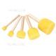 5Pcs Round Foam Paint Brushes Wood Handle Sponge Brushes Set for Acrylics Stains Varnishes Crafts