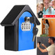 Hut Shape Password Lock Storage Box Security Box Wall Cabinet Safety Box, with 1 Key(Blue)