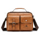 WEIXIER 9558 PU Leather Messenger Bag Crossbody Bag for Men (Horizontal Design) - Light Brown