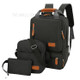 3Pcs Backpack Set Women Men 14.5-inch Laptop Backpack Shoulder Bag Small Pocket for Travel School Work - Black
