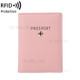 PU Leather RFID Blocking Passport Holder Cover Wallet Card Case Travel Document Organizer - Pink