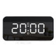 FJ3212 LED Mirror Dual Alarm Clock Automatic Light-Sensing Digital Clock with Snooze/Temperature - Black