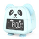 JS2726E Cute Cartoon Panda Kids Digital Clock Children Sleep Training Alarm Clock with LED Night Light - Baby Blue