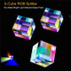 15x15x15mm X-Cube RGB Splitter Combiner Dispersion Optical K9 Prism Six-Sided Bright Light Stained Glass Prism for Photography Decoration