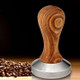 Wooden Handle Coffee Tamper Espresso Tamper Coffee Bean Press 58mm Stainless Steel Flat Base