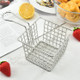 Mini Square Fry Basket Stainless Steel French Fries Holder Fried Food Presentation Basket (without FDA Certification) - Silver