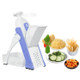 Kitchen Vegetable Cutter Potato Onion Cucumber Carrot Slicer Chopper with Container Cleaning Brush (BPA Free, No FDA Certificate) - Blue