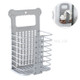 Wall Hanging Laundry Basket Plastic Laundry Hamper Foldable Dirty Clothes Storage Basket Container - Grey
