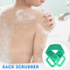 Silicone Back Scrubber Bath Brush Double Sided Exfoliating Handle Body Washer Massage Strap Deep Clean Invigorate Skin for Men Women 70cm - Green