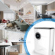 For Home Basements Bedroom Automatic Portable Small Humidity Control Dehumidifier - White/EU Plug