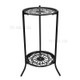 Flower Display Shelf 2 Holder Metal Plant Pot Stand Garden Patio Home Outdoor - Black