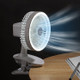 RYF-021 Clip on Fan 2400mAh USB Rechargeable Desk Fan with Night Light for Home Office - White