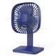 USB Desk Fan 3 Speeds Ultra-quiet Personal Cooling 2000mAh Fan Table Fan for Home Bedroom Office - Blue