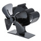 4-Blade Heat Powered Wood Stove Fan Mini Fireplace Fan Furnace Air Blower