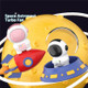 Mini Handheld Fan Cartoon Astronaut Air Cooler Portable USB Rechargeable Bladeless Summer Fan - Black