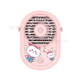 M01 Pattern Printing Hanging Neck Fan 3 Modes Adjustable Outdoor Travel Handheld Cooling Fan Air Cooler - Pink