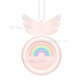 347 Portable Cute Angel Wing Neck Hanging Fan Travel 2 Modes Air Cooler for Home Office Outdoor - Pink