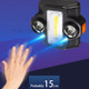 E-SMARTER W661 COB + T6 LED Headlight Hand Sensor Head Lamp with Magnetic Back Camping Flashlight