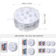 Submersible Pool Light with IR Remote Control Dimmable 10pcs RGBW LEDs Pond Fountain Lamp IP68 Waterproof