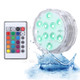 Submersible Pool Light with IR Remote Control Dimmable 10pcs RGBW LEDs Pond Fountain Lamp IP68 Waterproof