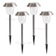 Solar Garden Lights Outdoor Stainless Steel LED Pathway Lamp Garden Landscape Lighting - 4Pcs/White