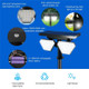 Waterproof Solar Spot Lights 32 LEDs Outdoor Garden Stakes with Dual Head Spotlights Wall Mount 3000K-6000K Landscape Lighting for Yard Pathway and Garag