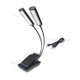 2 Lamp Head Design Rechargeable LED Book Light 3 Color Temperature 3 Brightness Clip On Reading Lamp for Desk Bed Computers